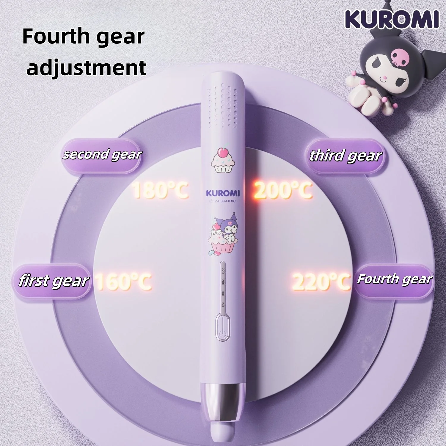 Sanrio Curling Iron Hello Kitty Fluffy Splint Negative Ion Ironing Plate Girls Straightening Iron Dual-purpose Curling Iron