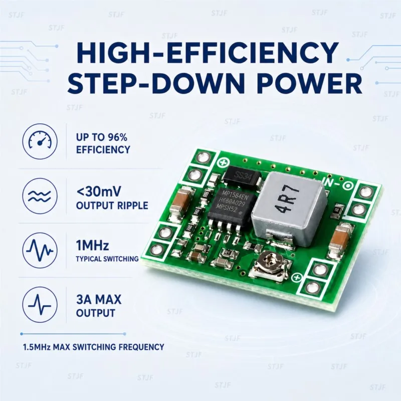 5 Stück MP1584 DC-DC Step-Down-Stromversorgungsmodul MP1584EN 3A Einstellbarer Buck-Konverter für Arduino als Ersatz für LM2596 24V 12V 5V 3V