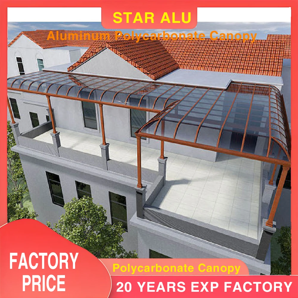 Alu Window Shed Carport with Polycarbonate Roof Multi-Use Color Options for Garage Terrace Pavilion - Factory Supply