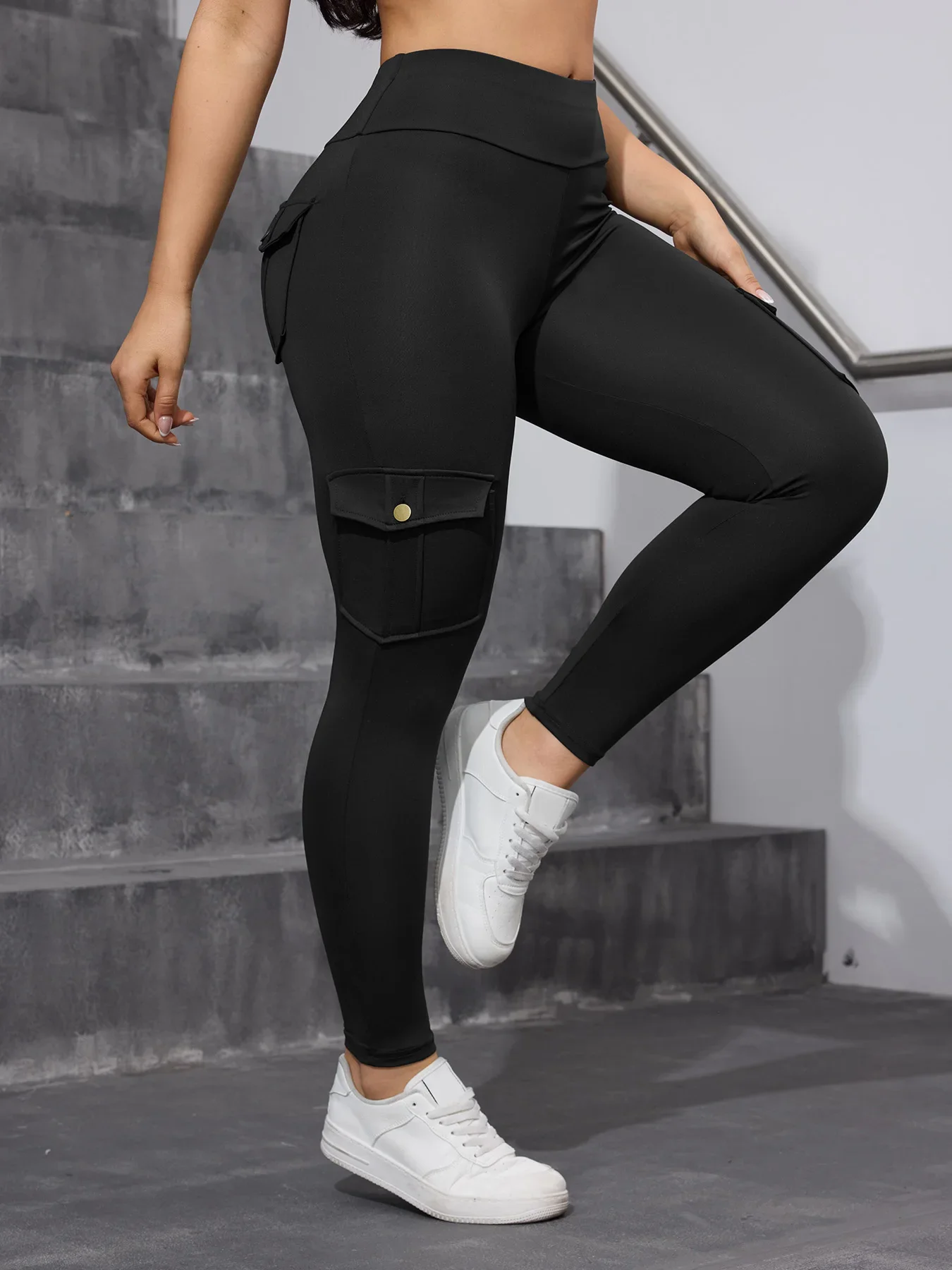 SVOKOR Diagonal Pocket Cargo Women Leggings High Waist Butt Lift Workout Tights Seamless Fitness Leggings Sportswear