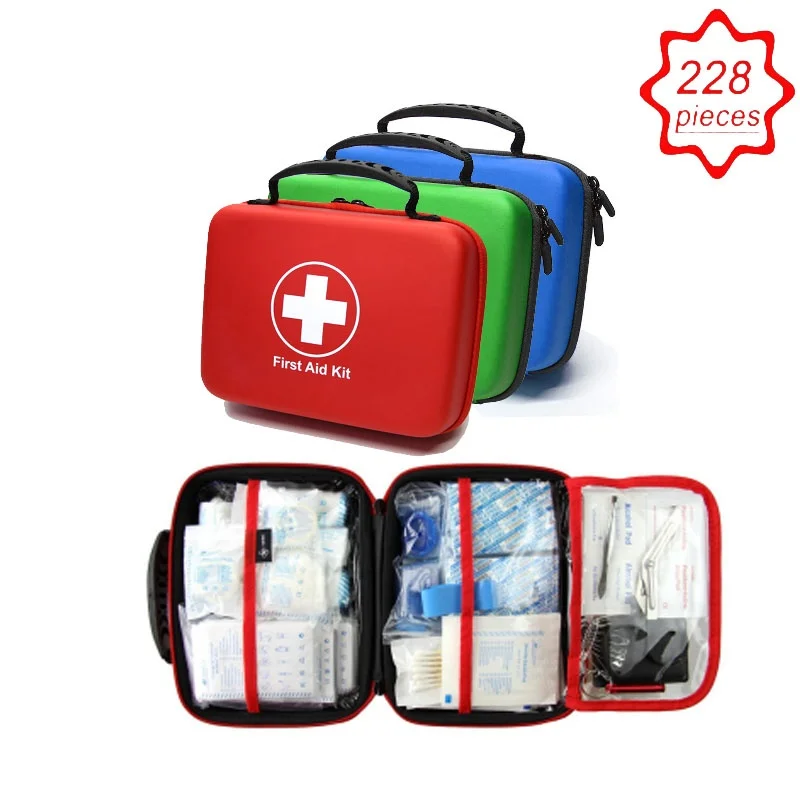 Waterproof First Aid Kit (228pcs) With All Basic Or Advanced Supplies You Need. Suitable For Emergencies Care At Home Or Travel