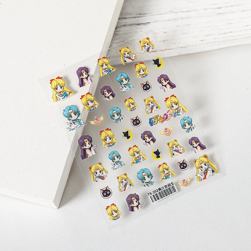 1 Stück Neue 5D Sailor Moon Nagelaufkleber Tsukino Usagi Luna Selbstklebende Nagelkunst-Accessoires Kawaii Mizuno Ami Nagelteile – Detail 15