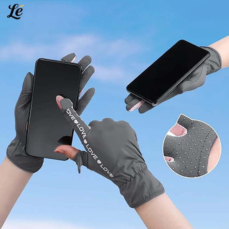

1 PC Sun Protection Gloves UV Resistant Full Finger Touchscreen Anti Slip Driving Gloves For Camping Running Outdoor Activities