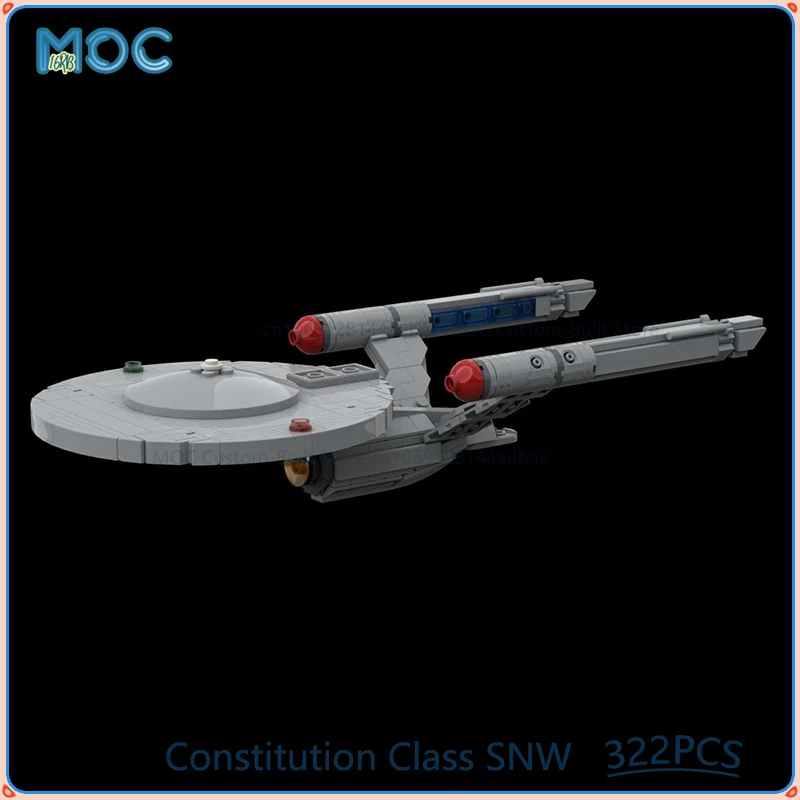 فئة الدستور SNW (Enterprise) MOC اللبنات لتقوم بها بنفسك تجميع الطوب مجموعة الفضاء نموذج عرض اللعب الهدايا 322 قطعة