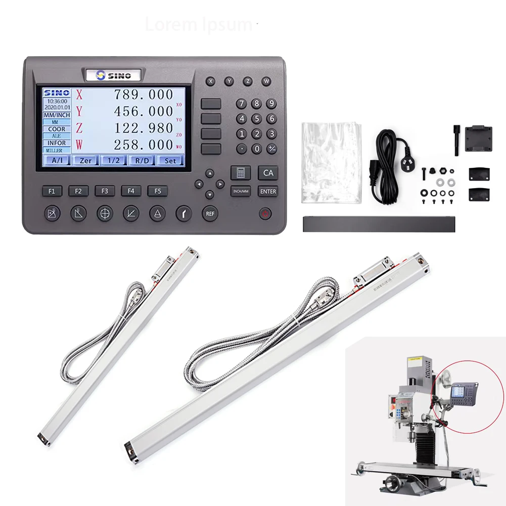 SINO 2 Axis DRO Kits LCD Digital Readout Display Set For Linear Scales Encoder Grating Glass Ruler Lathe Milling Tools SDS200