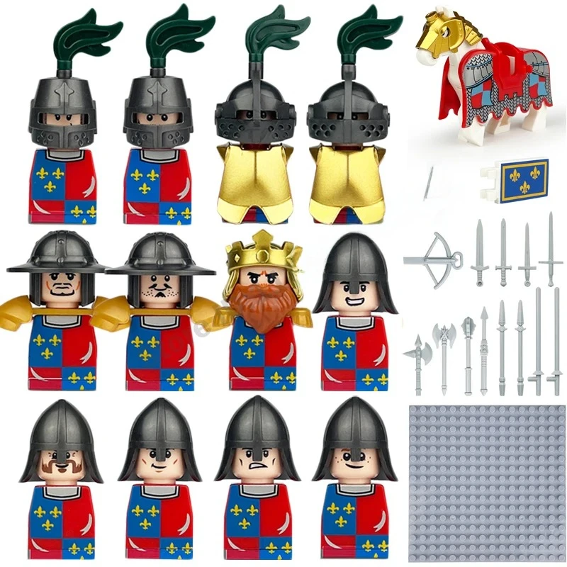 Mittelalterliche Europa-Militärfiguren Bausteine Römische Krieger Soldaten Burg Ritter Königliche Garde König Skelett Legion Bausteine – Detail 22
