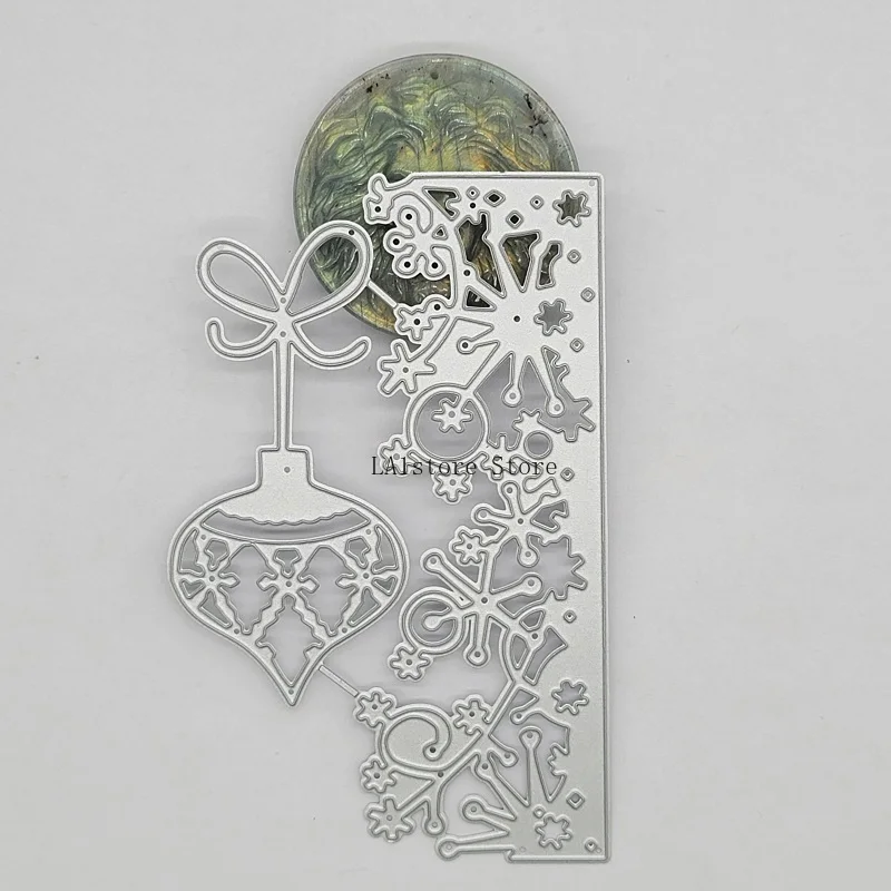 Christmas Lantern Snowflake Greeting Card Metal Die Cut Embossing Scrapbook DIY Handbook Carbon Steel Mold 2024 New Arrival