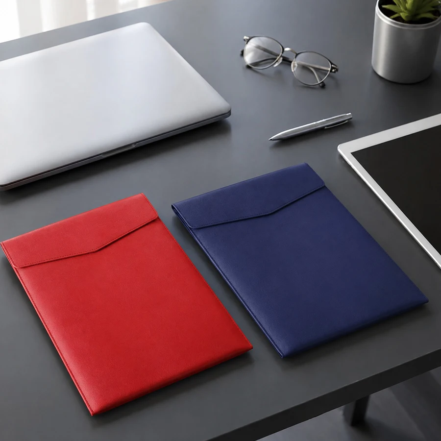 1PC Leather A4 Sized File Sleeve Simple Luxury Design Document Holders Convenient Office Home Paperwork Storaging Organizing ZYF