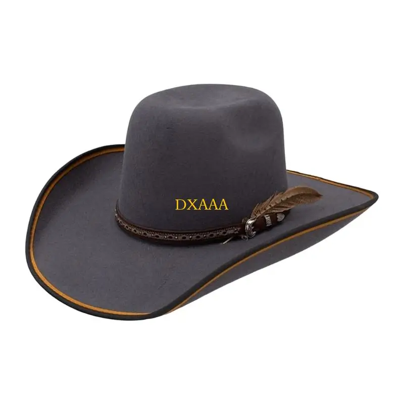 

DXAA Western Styles Wool Felts Hat Warm Winter Caps with Adjustable Fit Travel Hat for Casual and Prom Occasion