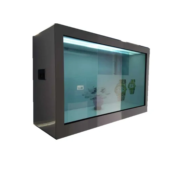 Advertising Equipment Transparent LCD Display 27inch See Through Transparent Showcase