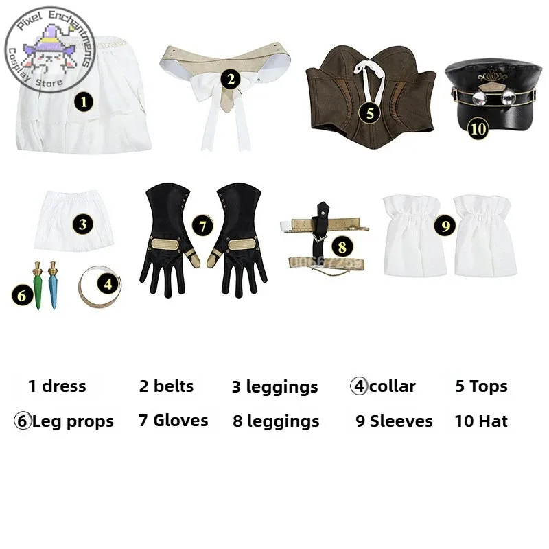 لعبة أنيمي Ff14 Ishgard أزياء تنكرية إكسسوارات أزياء الهالوين كرنفال حفلة تنكرية فستان قابل للفصل لـ Comic Con Coser