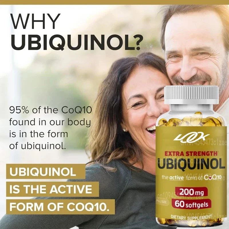 

Натуральные мягкие капсулы CoQ10 200 мг, мощный антиоксидант и коэнзим Q10 с высокой абсорбцией, 60 капсул