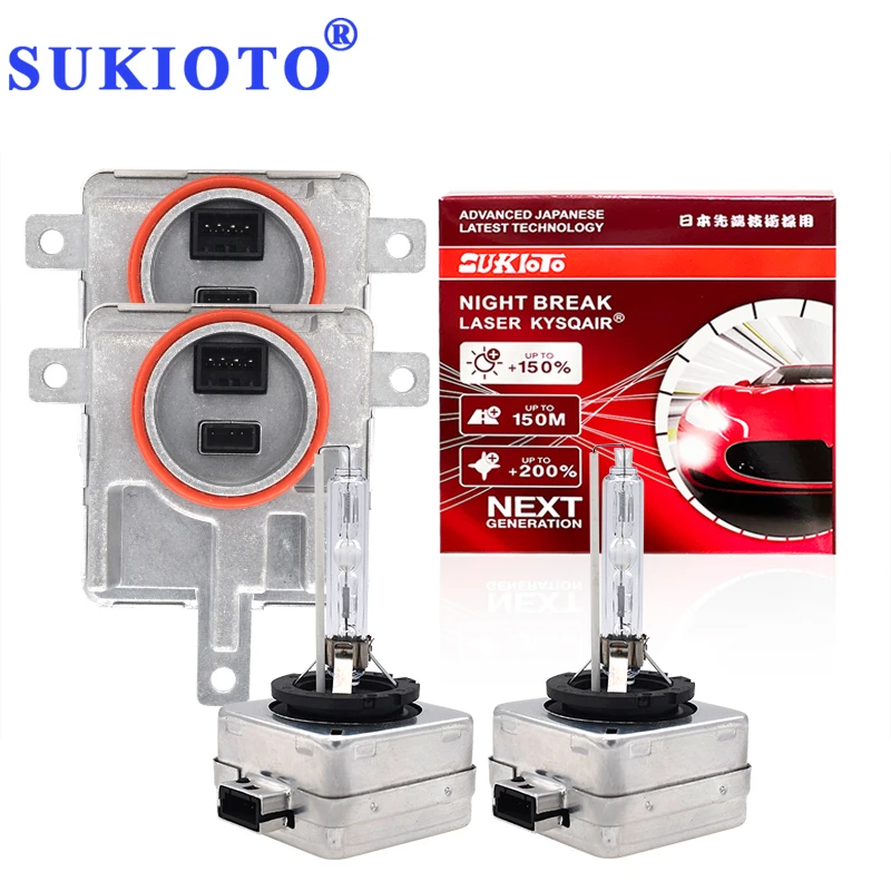 1 Set SUKIOTO Genuine OEM Quality 55W D8S HID Headlight Kit 8K0941597E D3S Xenon Ballast D1S D3S 6000K Auto Bulb For Audi VW CC