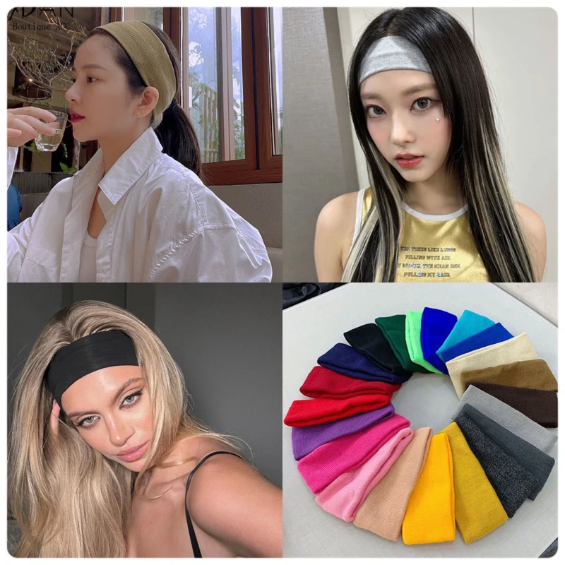 

（Summer6）1 Pc Sport Yoga Headbands, Fashion Soft Elastic Cotton Sweatband Yoga Stretchy Headband