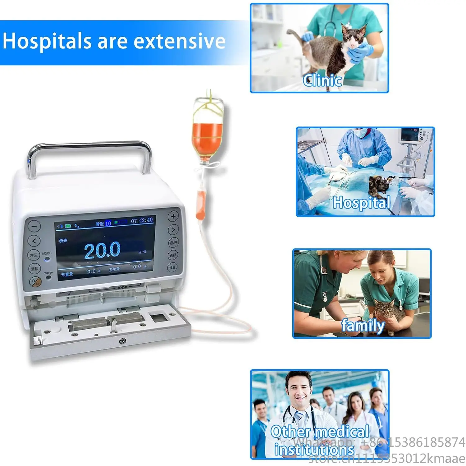 Vequyn Portable Veterinary IV Infusion Pump for Dogs, Cats, and Small Animals – Automatic Fluid Administration
