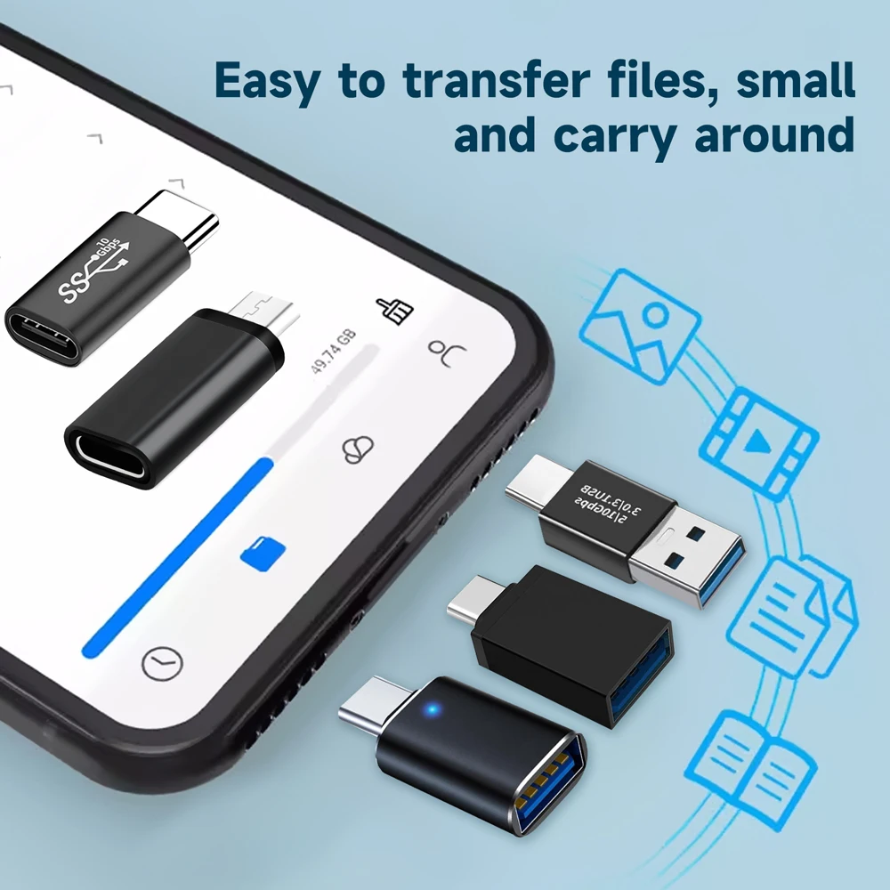 13Pcs USB 3.0 OTG Type C Adapter Set, USB-A Female Converter for Phone, Tablet, Laptop & More, USB-C to USB Adapter Kit