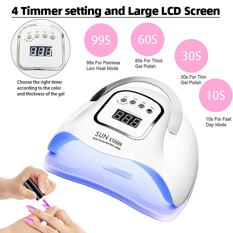 280w UV-LED-Lampe für Nägel Maniküre Trocken lampe leistungs starke 66leds Nagel trockner mit großen LCD-Touch Nail Art Salon Ausrüstung