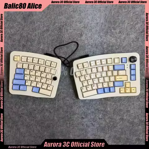 Balice80 Alice Split Keyboard Wired Keyboard Single Mode Split Keyboard Kit Support Qmk Vial Ergonomics Custom Gamer Accessory