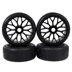 4Pcs 1/8 RC Rubber Tires With Hubs 17mm For Hex Drive HSP HPI Kyosho Traxxas Road Racing Wheel Parts