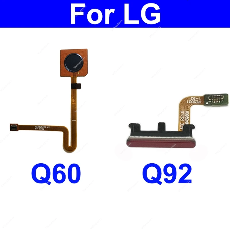 Home Button Flex For LG Q60 Q92 Fingerprint Sensor Flex Cable Power Button FingerPrint Touch Sensor Reader Flex Ribbon Parts