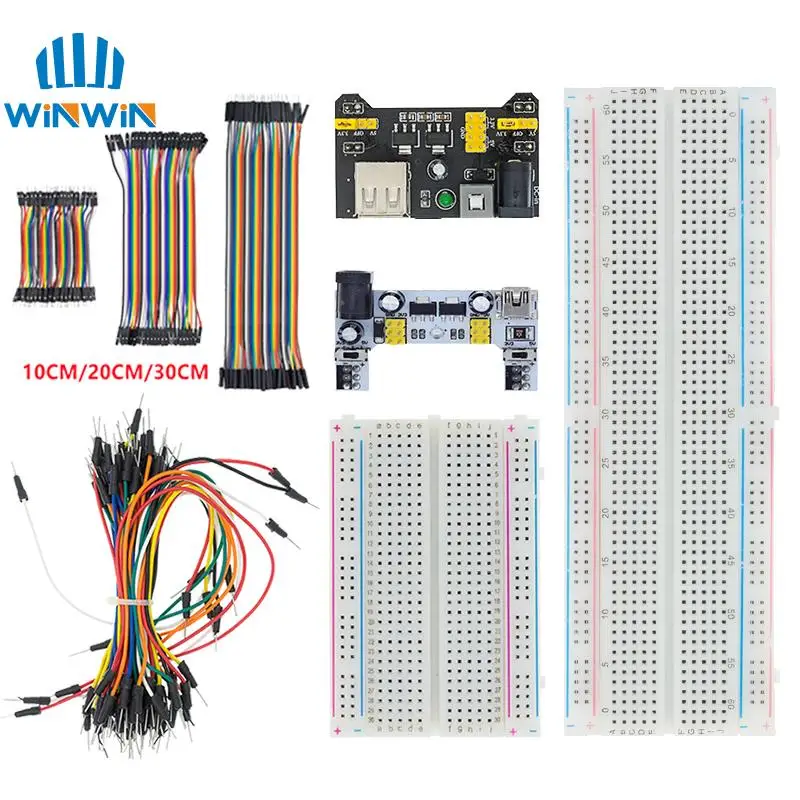 

MB-102 MB102 Breadboard 400 830 Point Solderless PCB Bread Board Test Develop Dupont line DIY for arduino laboratory SYB-830