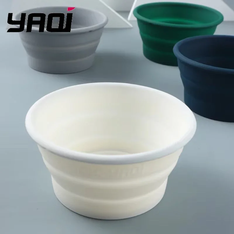 

2026 Yaqi White Color Collapsible Silicone Shaving Bowl For Travel
