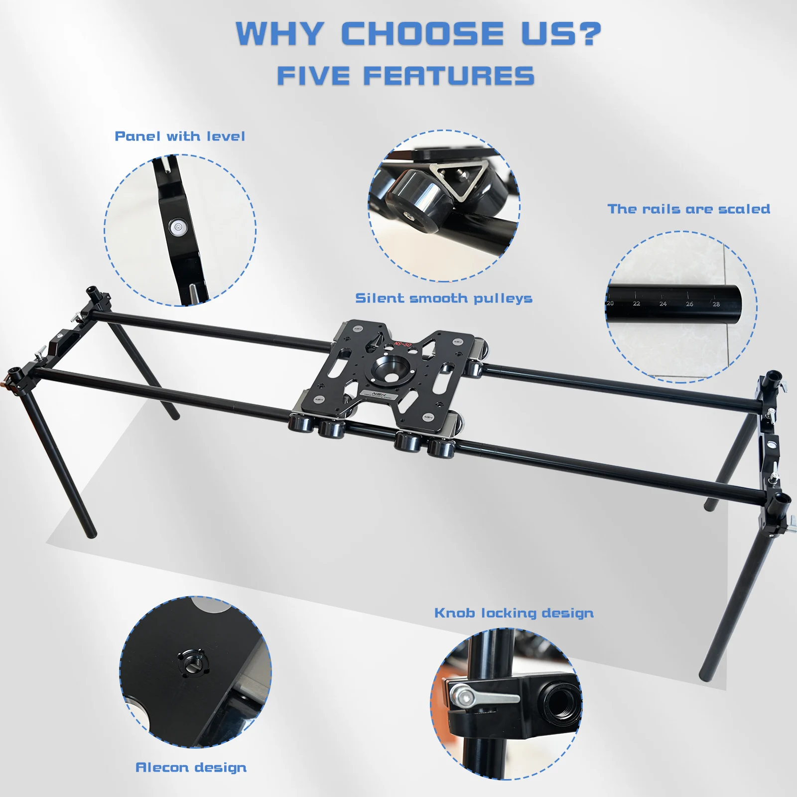 NSH New Design Portable Dolly System Camera Slider Rail Set Deluxe Track Kit Camera Accessories for Video Shoot