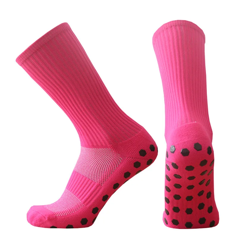 New Men Women Outdoor Sports Breathable Solid Color Football Socks Training Slip Resistant Silicone Soccer Socks