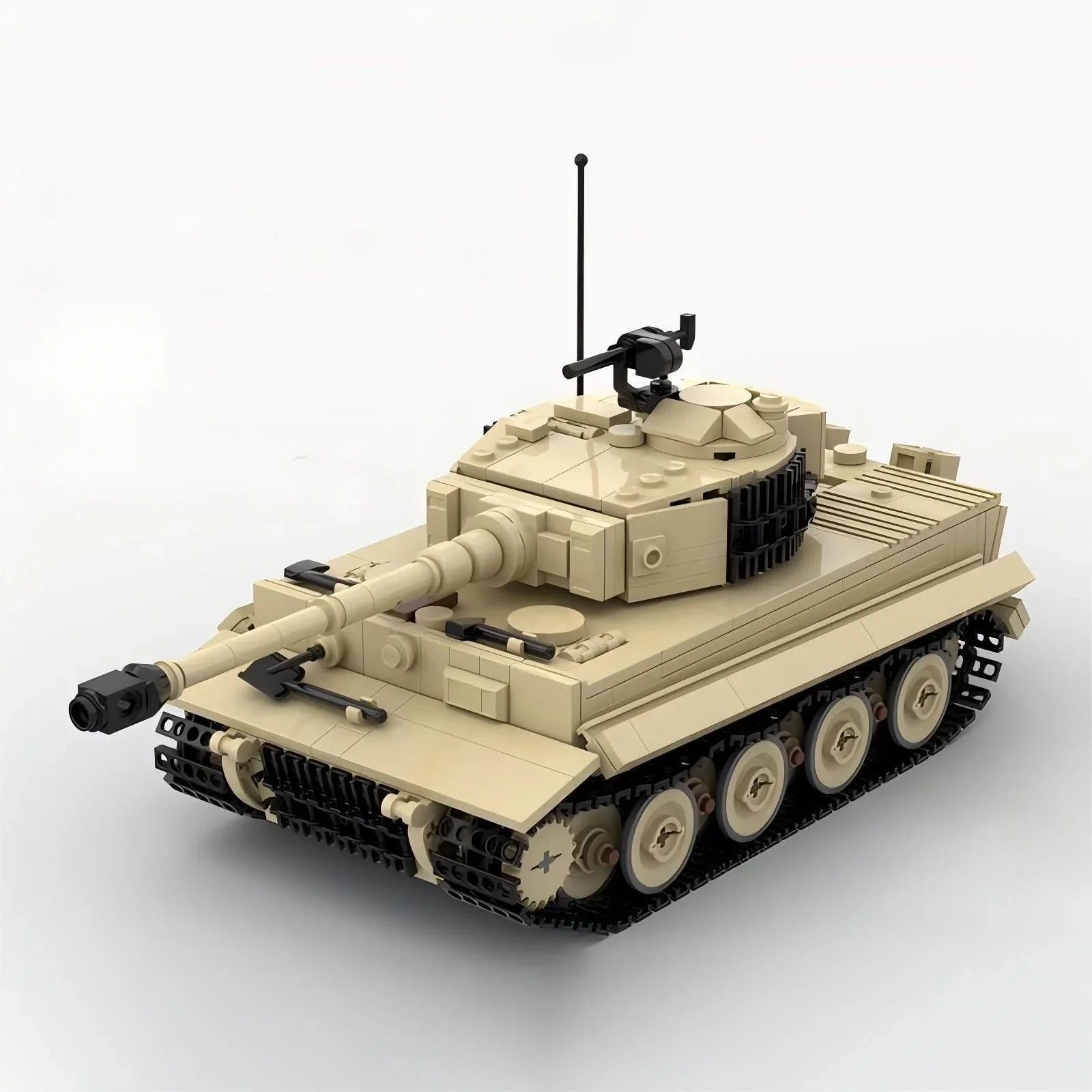 MOC Militärserie Tiger E Deutscher Panzer Artillerie Gepanzertes Fahrzeug Baustein-Modell DIY Kinderspielzeug Geburtstagsgeschenk – Detail 4