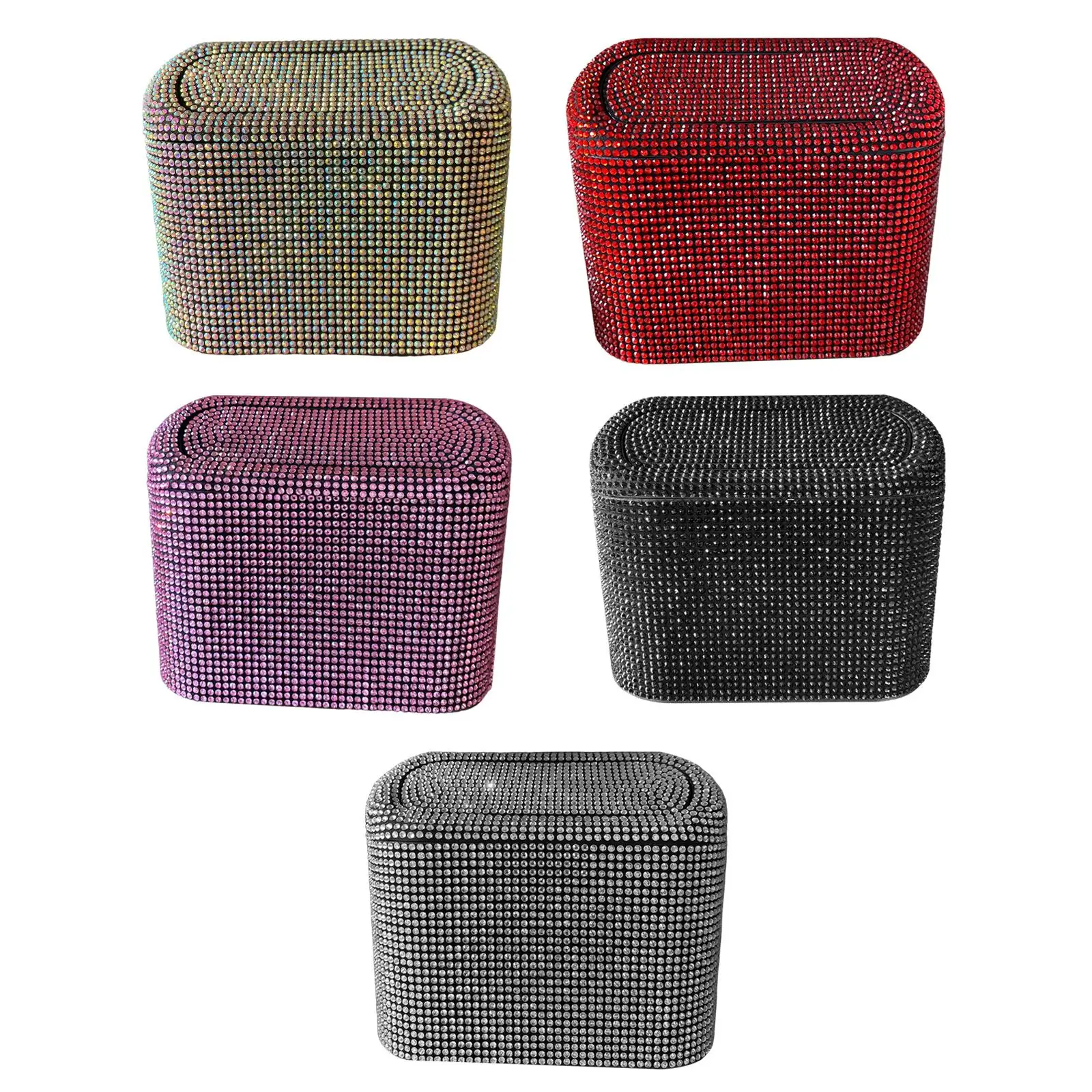 Multifuntion Bling Car Trash Can Easy Installation Dustbin for Bathroom