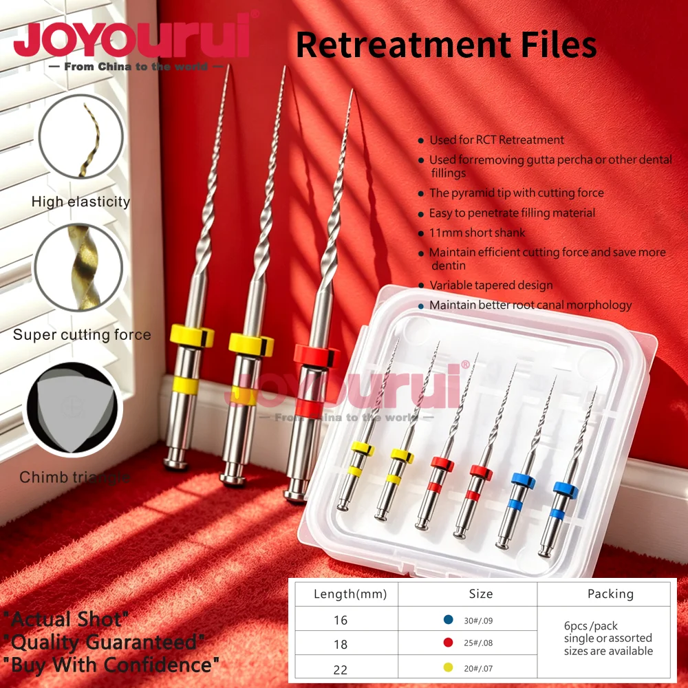 6Pcs/Box D1-D3  Dental Endo Files NITI Rotary Engine Use for Root Canal Retreatment Endodontic Dentist Equipment Tool Box