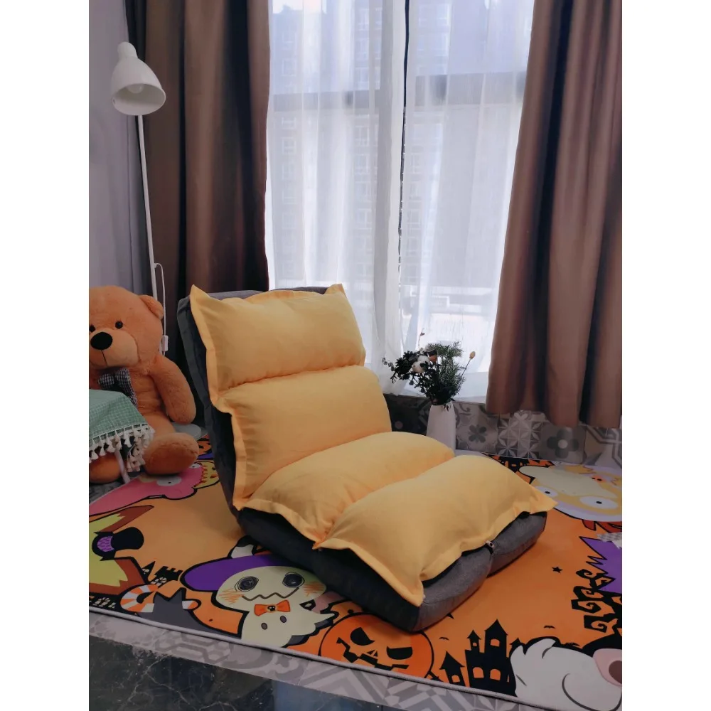 Lazy sofa tatami single bay window balcony cute bedroom bed small recliner chair small chair fan