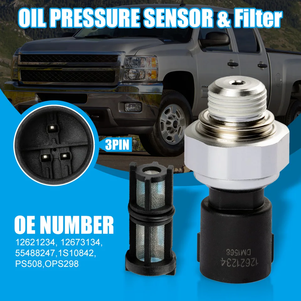Oil Pressure Sensor Switch 12621234 For ACDelco 213-4411 | Fits Pontiac G8 GMC Yukon