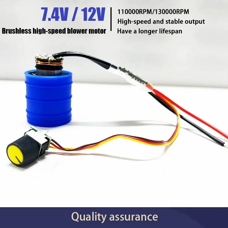 7.4V 12V Ultra High Speed DC Brushless Blower Motor 110000RPM 130000RPM Adjustable Speed Mini Turbo Fan Motor