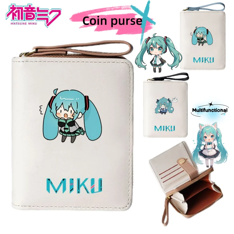 

Hatsune Miku Anime Cartoon Pattern Short Wallet Personalized Girlish Multifunctional Large Capacity Card Holder Storage Bag Gift