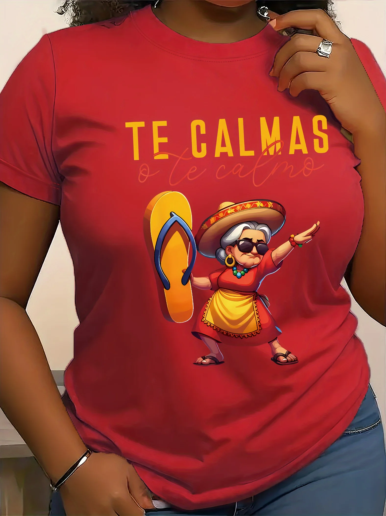 멕시코 엄마 재미 있은 인쇄 된 티셔츠 여성 캐주얼 반소매 티셔츠 라운드 넥 탑 캐주얼 여성 여름 의류