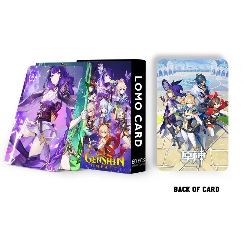 60pcs/set NEW Anime Game Genshin Impact Lomo Card Photo Double-sided High Quality HD Photocard Fans Collection Decoration Gift