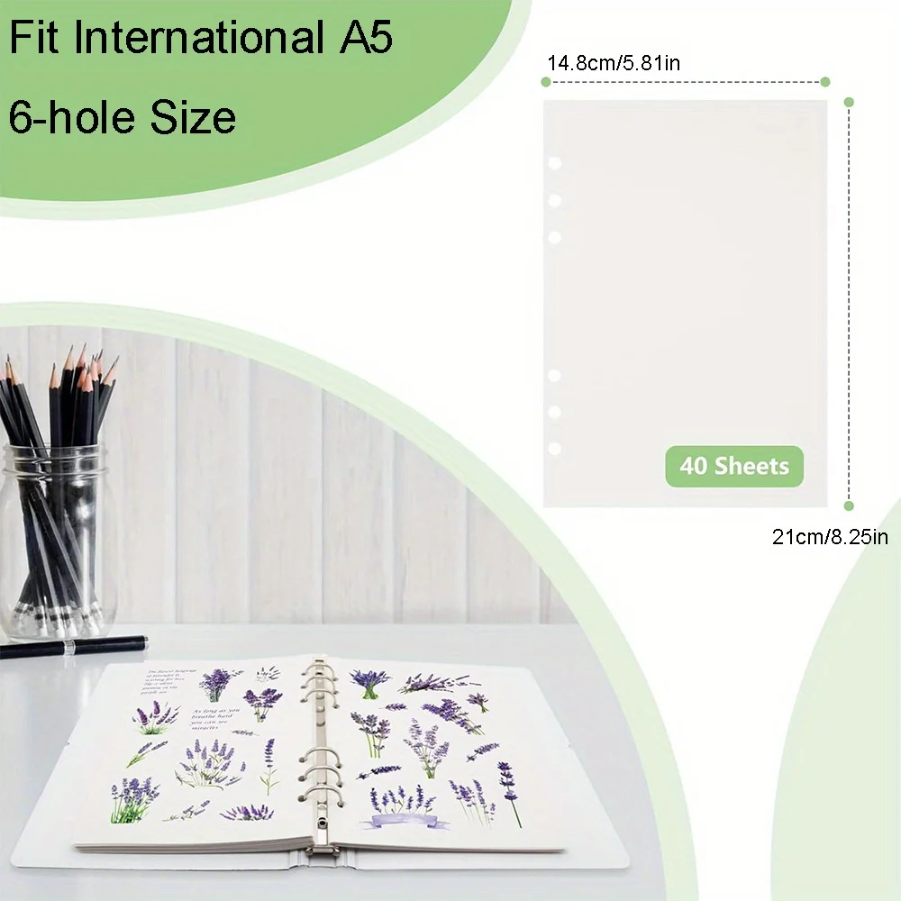 40Pcs Release Paper for Binder Refills
