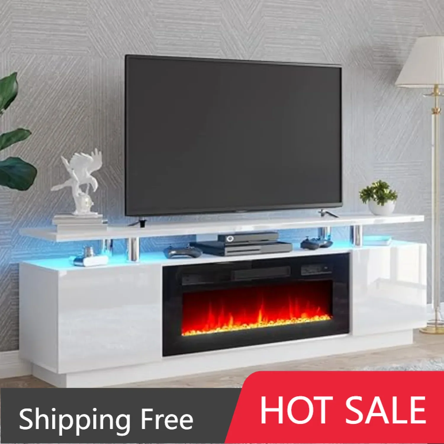 Fireplace TV Stand with 36