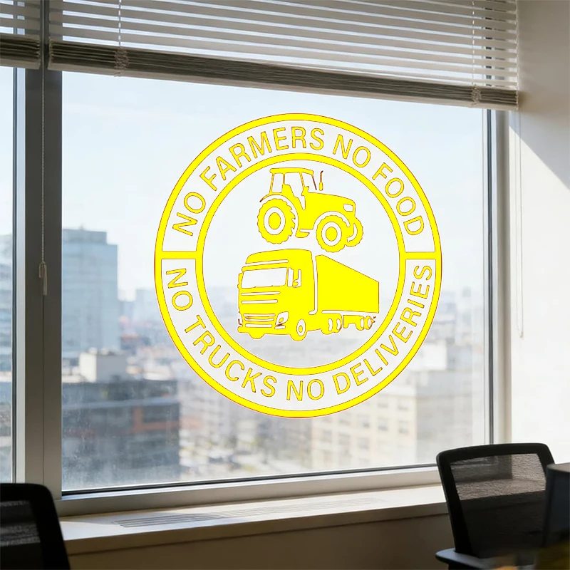 

New No Farmers No Food No Trucks No Deliveries Vinyl Sticker Personalized Stickers Heavy-Duty Weatherproof Car Sticker