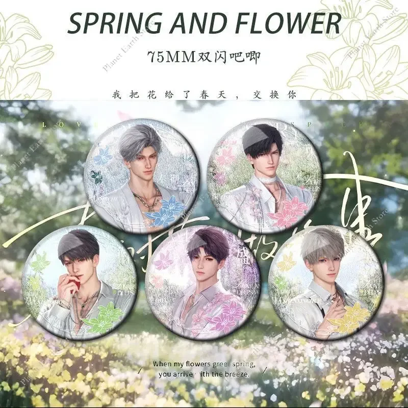 

NEW Game Love & Deepspace Sylus Rafayel Zayne Xavier Caleb Anime Spring and Flower Round/Square Badge Emblem Brooch Gifts 2025