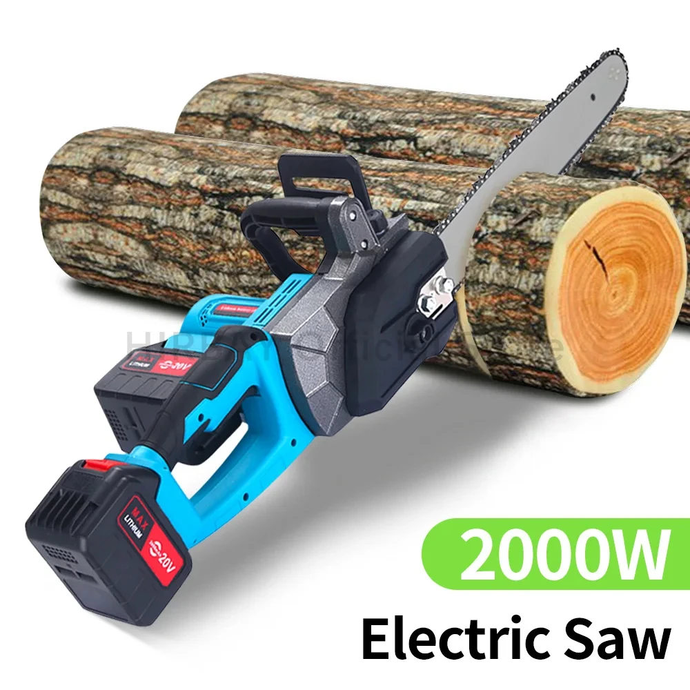 2200W Electric Saw Brushless Motor Chainsaw Logging Pruning Saw handheld Chainsaw Tools  Rechargeable Battery For Wood Cutter