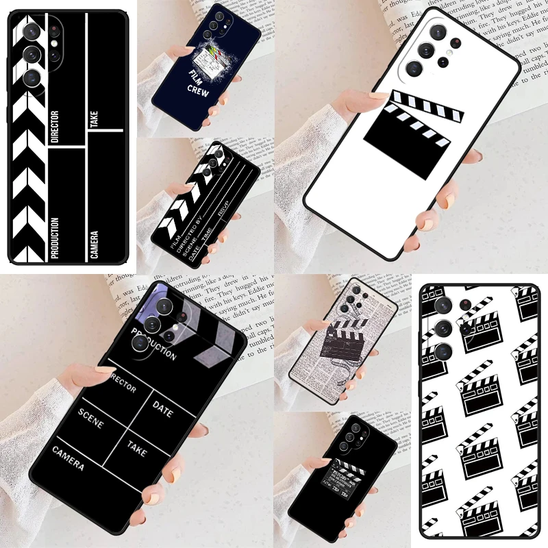 Film Movie Clapperboard Clapper Board Phone Case For Samsung Galaxy S24 S23 S22 S21 Ultra S10 Note 10 Pro S20 Plus FE S9 Cover