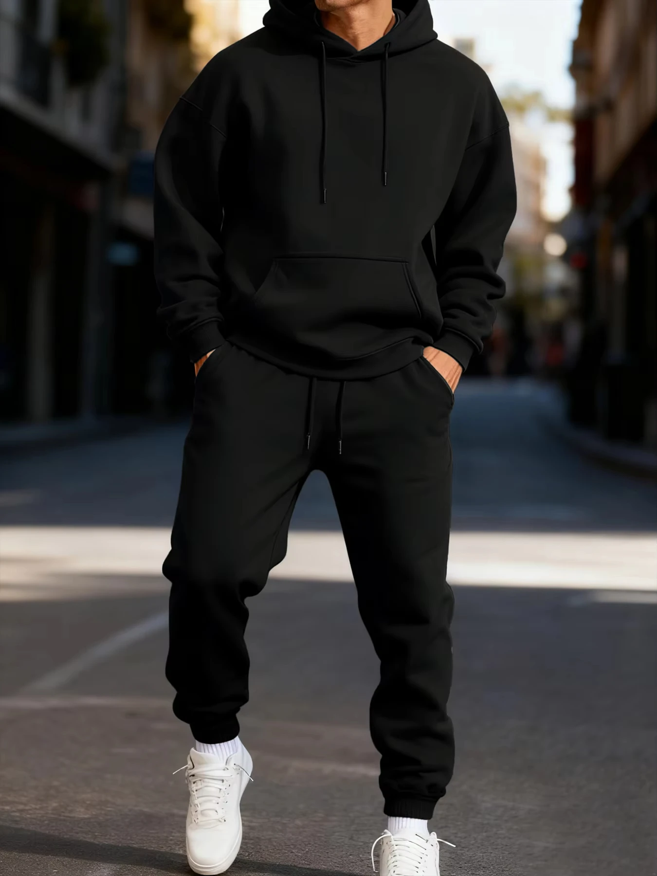 Street Fashion Men - Conjunto de Moletom Masculino de Inverno