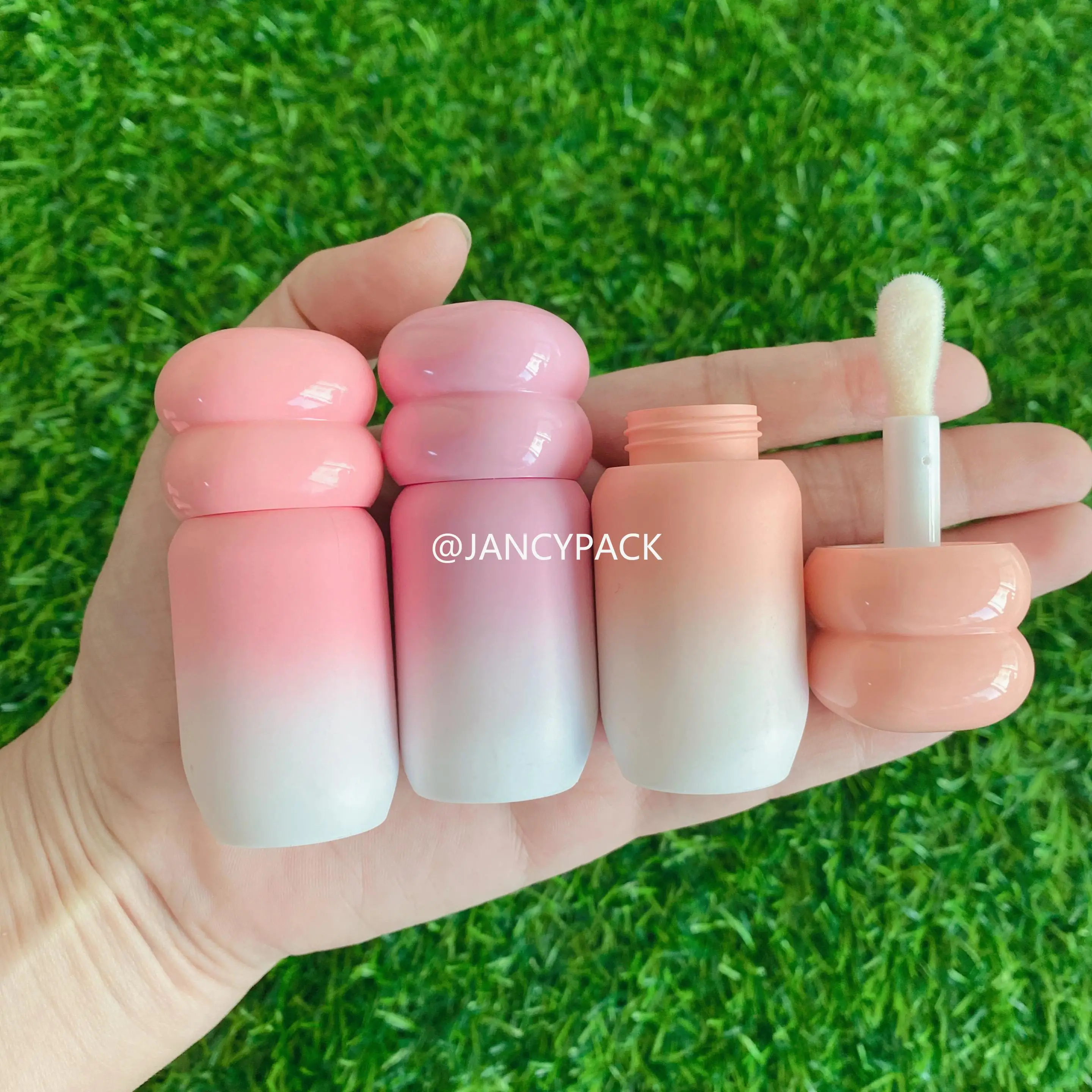 

4 мл уникальные тюбики для блеска для губ в форме леденца, круглые милые пластиковые пустые контейнеры для блеска для губ, косметические тюбики для жидкой помады с большой кистью