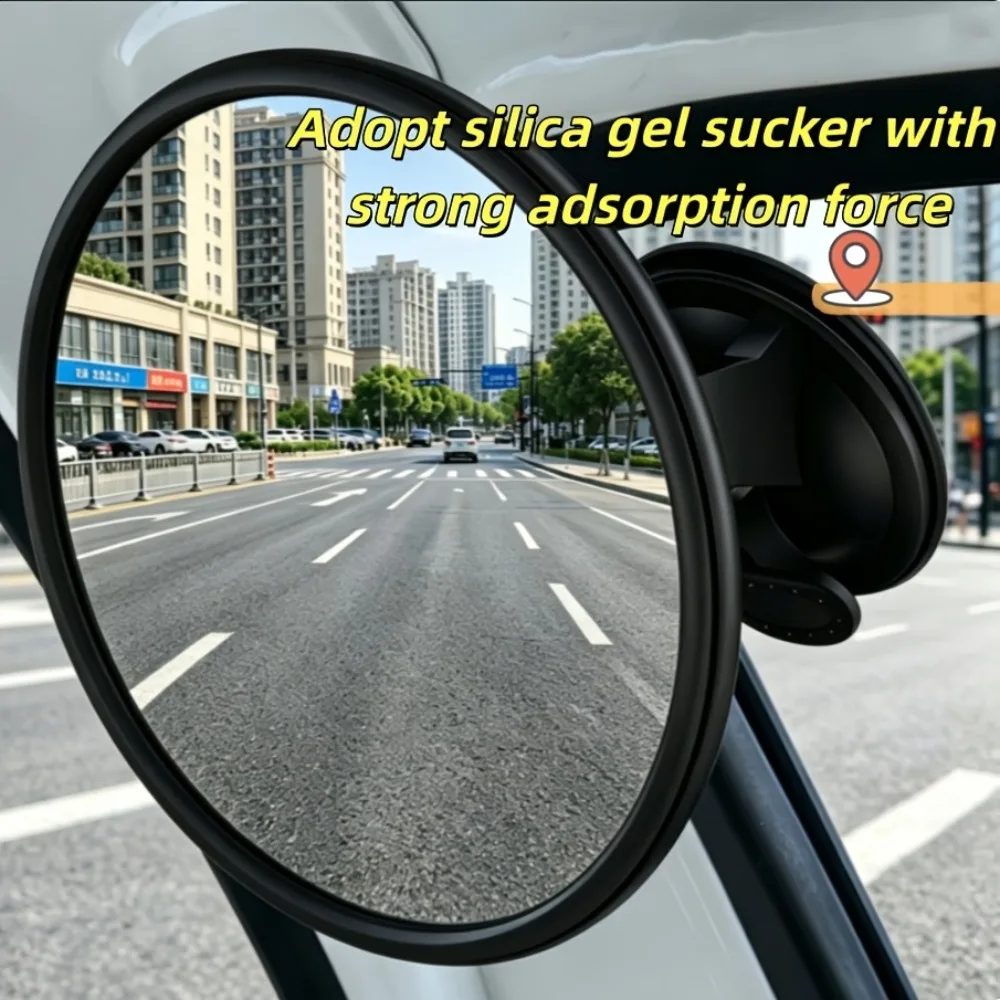 4PCS Car Mirror 360 Degrees Rotatable Dashboard Windshield Sun Visor Plate Auxiliary Observe Mirror Suction Cup Baby Mirrors