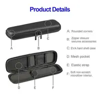 Black EVA Hard Shell Stylus Pen Pencil Case Holder Earphone Mesh Storage Organizer Pencil Zipper Case School Supplies 3