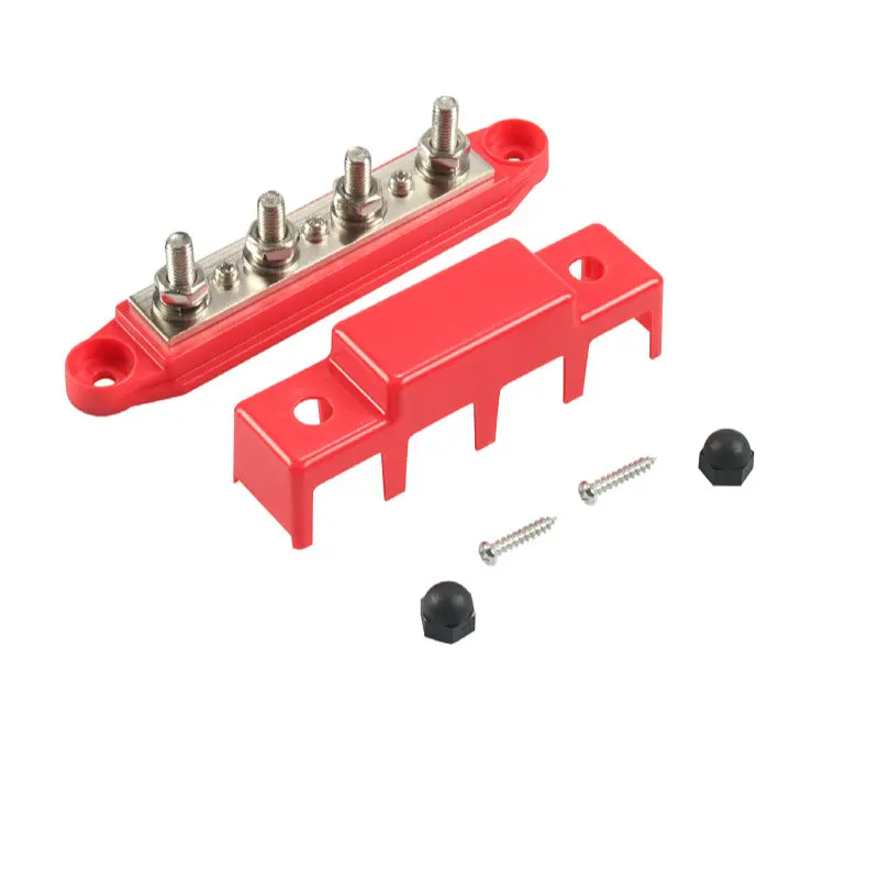 Power Distribution Block 12V Bus Bar 150A  Stud Marine Bus Bar Terminal Block 12 Volt DC Battery Busbar with Cover