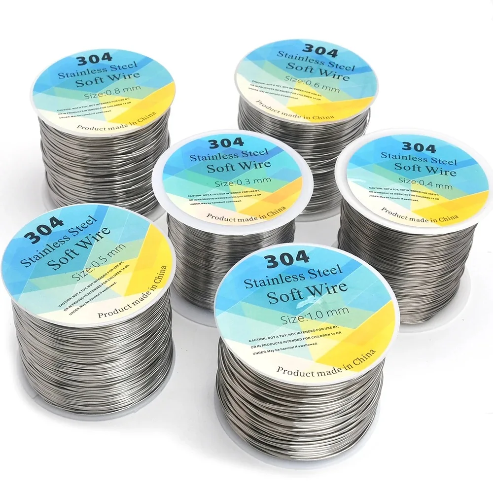 

304 Stainless Steel Wire 0.3-1.0mm Small Roll Diy Jewelry Accessories Handmade Craft Materials