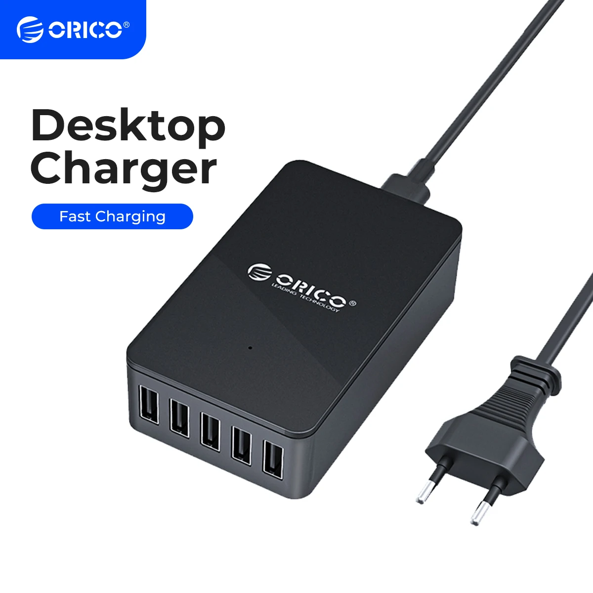 ORICO 5 Ports USB Charger 5V2.4A Desktop Charging Station 8A 40W USB Charger For iPhone Samsung Cell Phone Tablet